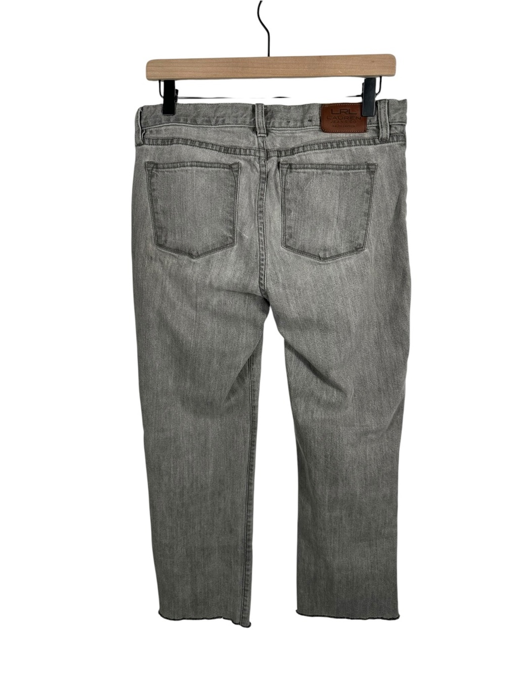 Lauren Jeans Co Ralph Lauren Gray Cropped Straight Leg Stretch Jeans Women’s 8 P - Picture 3 of 11
